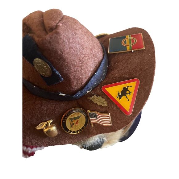 The Brass Button Bear Collection Cody American Flag Sweater Plush Bear 15 pins - Picture 2 of 5